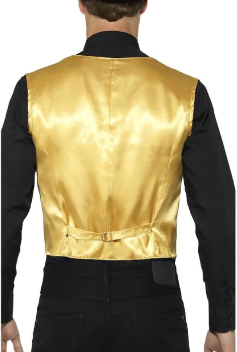 Smiffys Sequin Waistcoat, Gold (Size S)