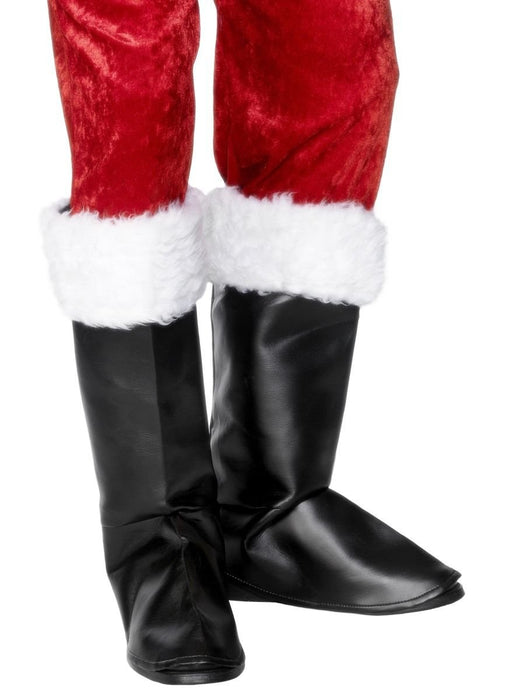 Smiffys Santa Boot Covers, Black