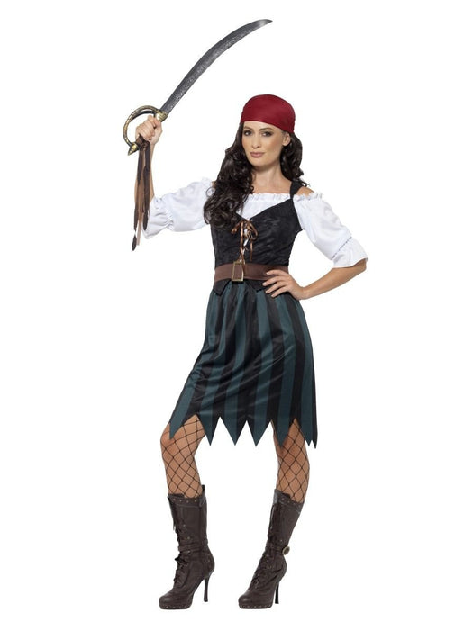 Smiffys Pirate Deckhand Costume, Blue (Size X1)