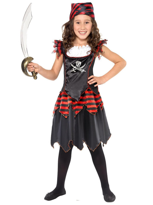 Smiffys Pirate Skull & Crossbones Girl Costume, Black (Size M)