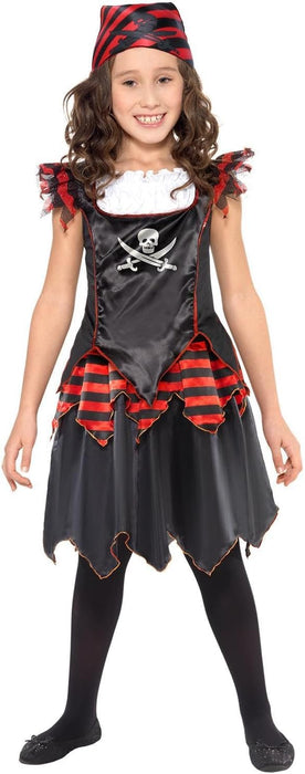 Smiffys Pirate Skull & Crossbones Girl Costume, Black (Size M)