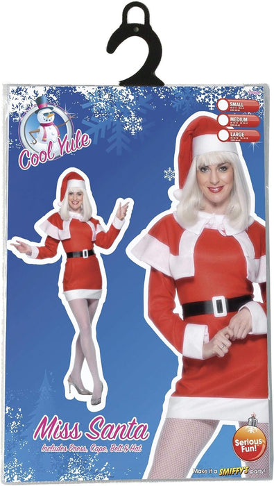 Smiffys Miss Santa Fleece Costume, Red (Size L)