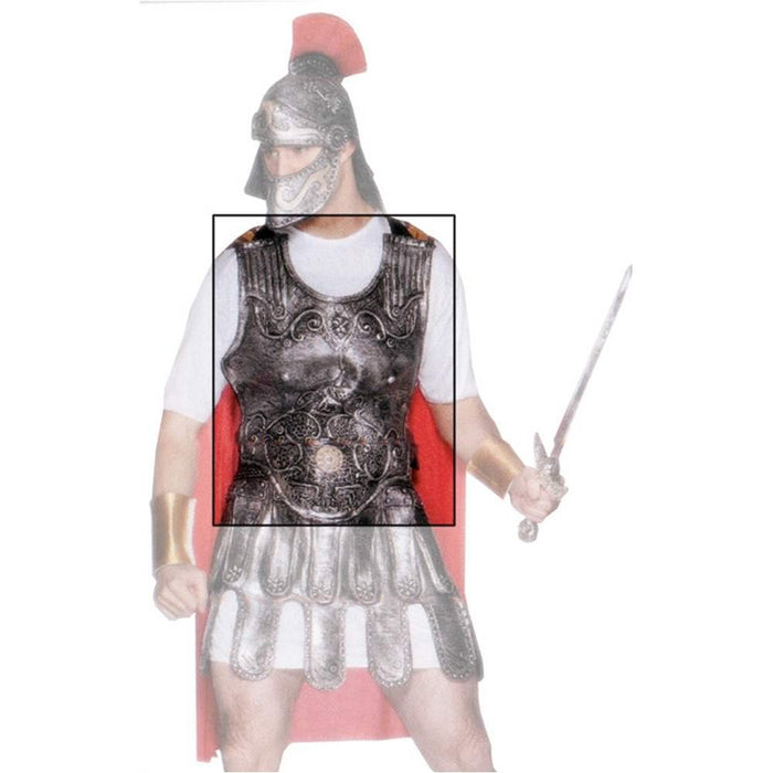 Smiffys Roman Armour Breastplate, Silver