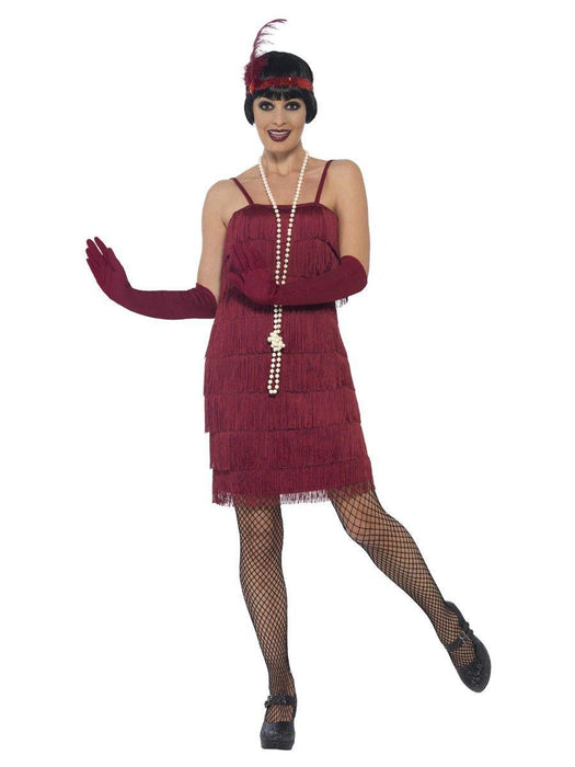 Smiffys Flapper Costume, Red (Size M)