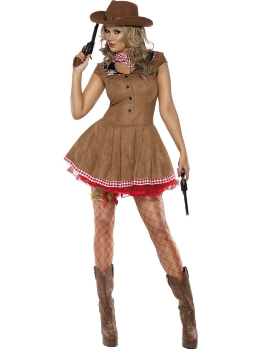 Smiffys Fever Wild West Costume, Brown (Size M)