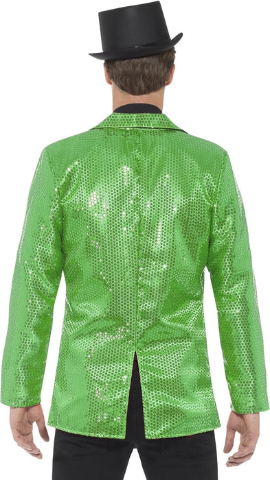 Smiffys Sequin Jacket, Mens, Green (Size XL)