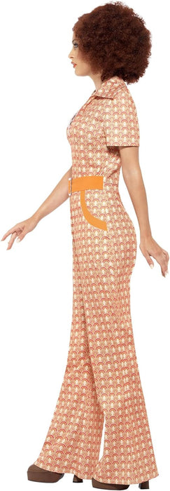 Smiffys Authentic 70s Chic Costume, Orange (Size L)