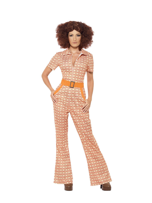 Smiffys Authentic 70s Chic Costume, Orange (Size L)