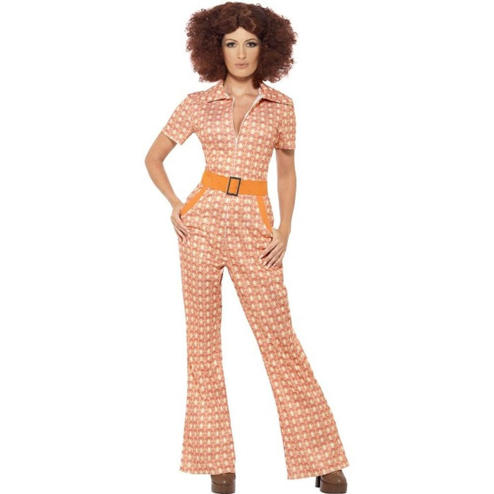 Smiffys Authentic 70s Chic Costume, Orange (Size X1)