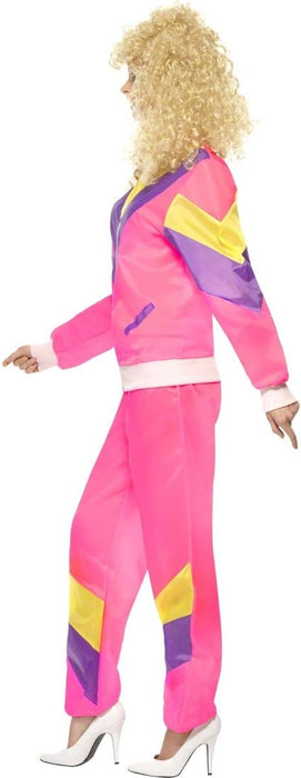 Smiffys 80s Height of Fashion Shell Suit Costume, Pink (Size L)