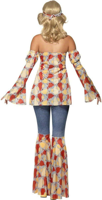 Smiffys Vintage Hippy 70s Costume, Multi-Coloured (Size M)