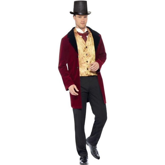 Smiffys Deluxe Edwardian Gent Costume, Red (Size M)