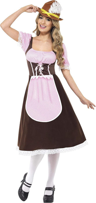 Smiffys Tavern Girl Costume, Brown (Size S)