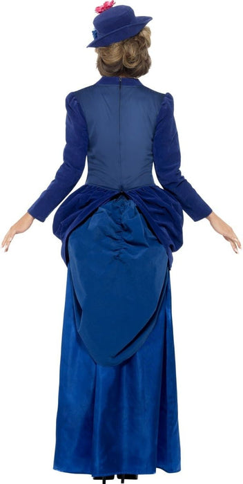 Smiffys Deluxe Victorian Vixen Costume, Blue (Size S)