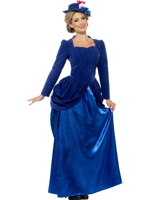 Smiffys Deluxe Victorian Vixen Costume, Blue (Size S)