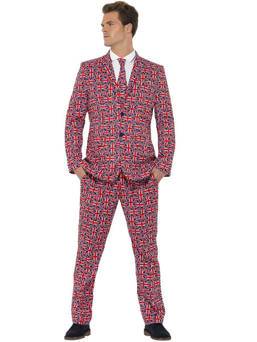 Smiffys Union Jack Suit, Red (Size XL)