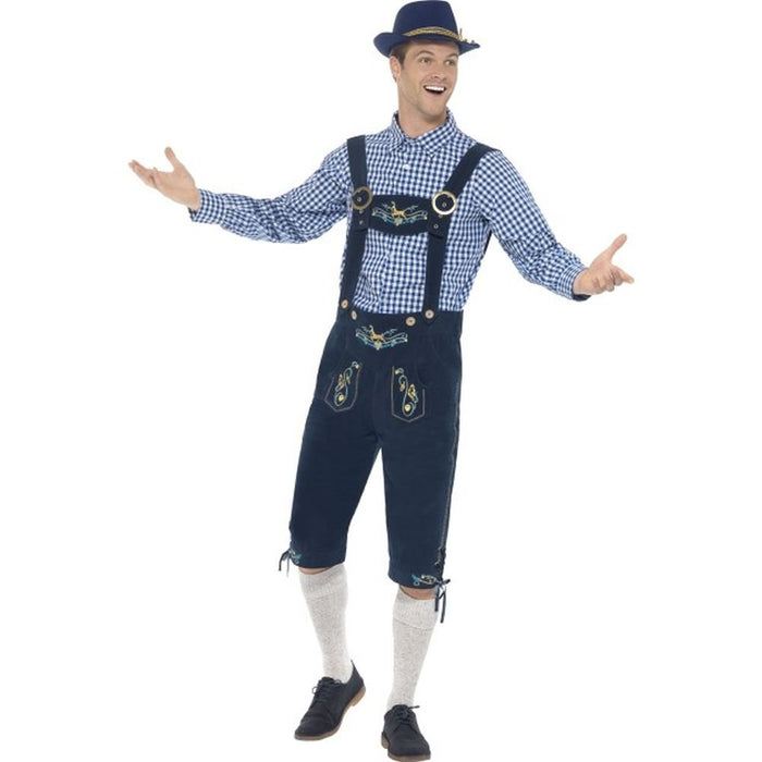 Smiffys Deluxe Traditional Rutger Bavarian Costume, Blue (Size L)