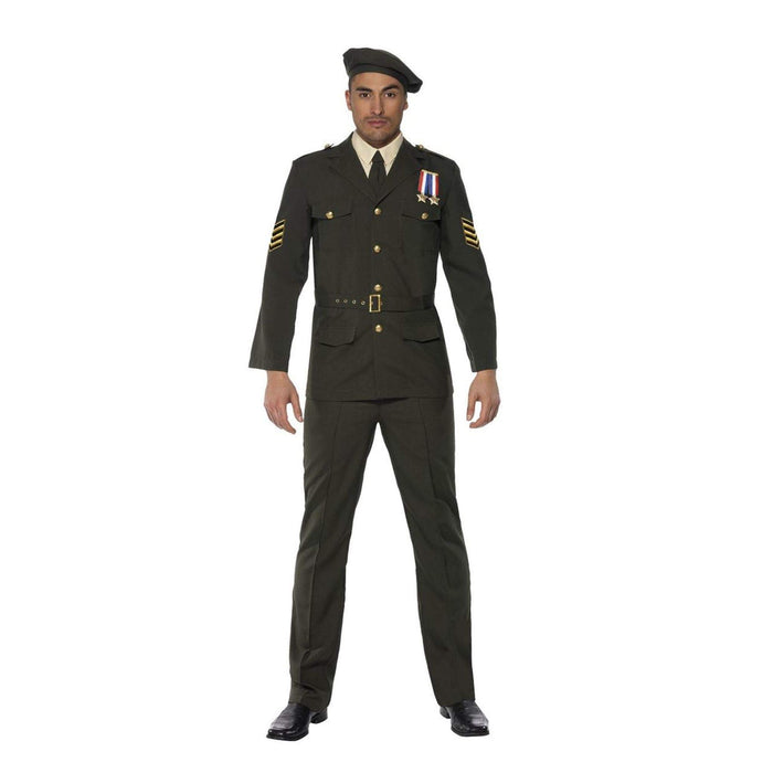 Smiffys Wartime Officer, Green (Size L)