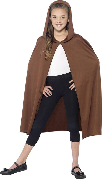 Smiffys Cape Hooded, Brown