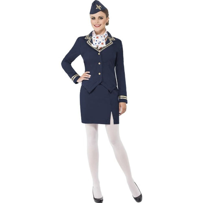 Smiffys Airways Attendant Costume, Blue (Size M)