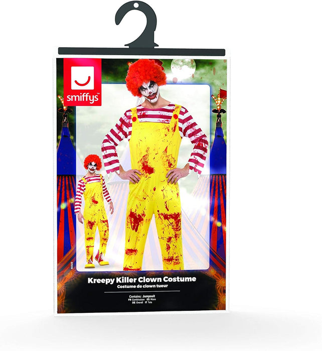 Smiffys Kreepy Killer Clown Costume, Yellow & Red (Size L)