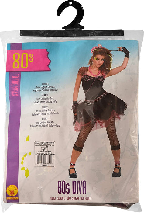 Generique - 80s diva costume for women, one size fits all (UK dress size 10-12)