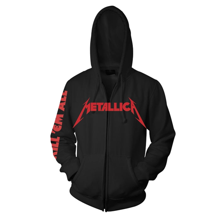 METALLICA - KILL EM ALL BLACK Hooded Sweatshirt with Zip Small