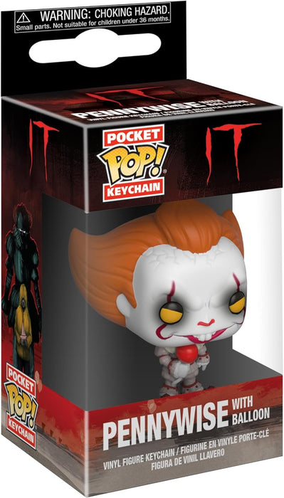 Funko Pop! Keychain: IT - Pennywise - (with Balloon) - IT 2017 Novelty Keyring - Collectable Mini Figure - Stocking Filler - Gift Idea - Official Merchandise - Movies Fans - Backpack Decor