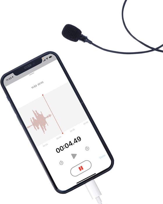 Lavalier Clip-On Microphone Mfi Lightning For Ios Devices
