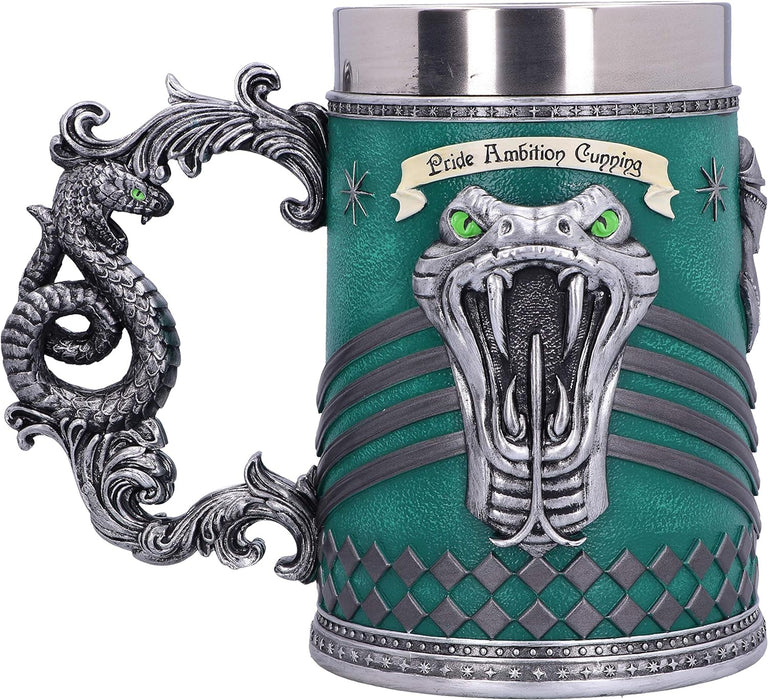 Nemesis Now Harry Potter Slytherin Hogwarts House Collectible Tankard, Green Silver, 15.5cm