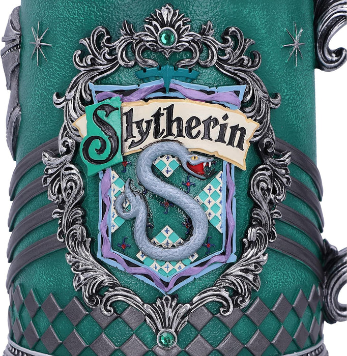 Nemesis Now Harry Potter Slytherin Hogwarts House Collectible Tankard, Green Silver, 15.5cm