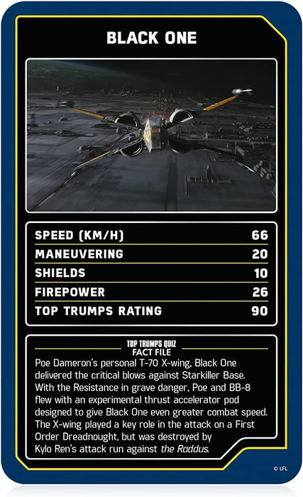 Star Wars Starships Top Trumps Card Game Star Wars Card Game
