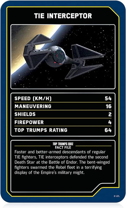 Star Wars Starships Top Trumps Card Game Star Wars Card Game