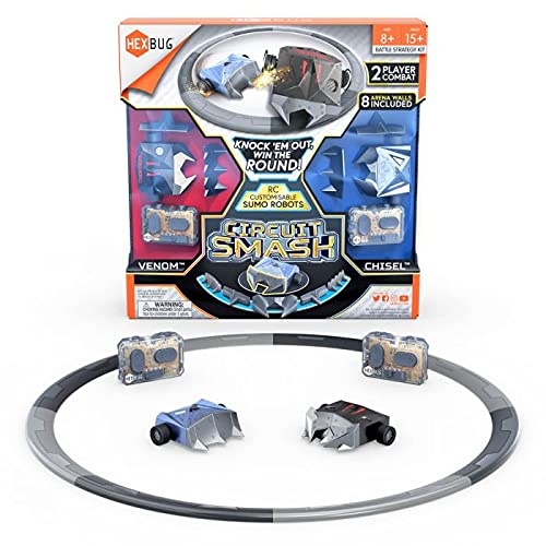 HEXBUG Circuit Smash Robots, Remote Control Customizable Robot, Sumo Style Gameplay, Toy for Kids Ages 8 and Up