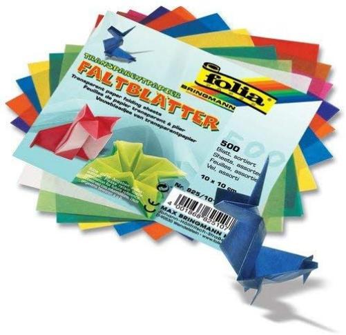 Folia 825 Folding Sheets, tracing Paper, 10 x 10 cm, Multi-Coloured