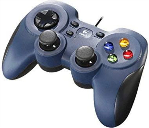 Logitech F310 Wired Gamepad, Controller Console Like Layout, 4 Switch D-Pad, 1.8-Meter Cord, PC - Grey/Blue Single