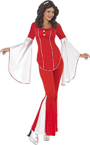 `Super Trooper Costume, Red, with Top & Trousers -  (Size: L)` Women's Costumes