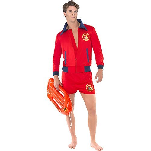 Smiffys Baywatch Lifeguard Costume, Red (Size L) - `Baywatch Lifeguard Costume, Red, with Top & Shorts -  (Size: L)`