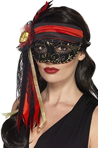 Smiffys Masquerade Pirate Eyemask, Black